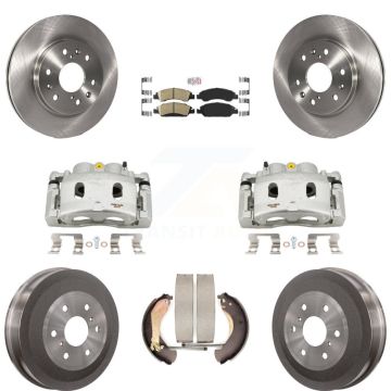 Front Rear Brake Caliper Rotors Drum Ceramic Pads Kit (8Pc) For Chevrolet Silverado 1500 KC8-101545N