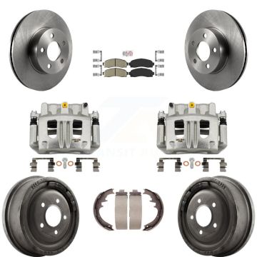 Front Rear Brake Caliper Rotors Drums Ceramic Pads Kit (8Pc) For Ford Ranger Mazda B4000 KC8-101562N