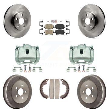 Front Rear Brake Caliper Rotor Drum Ceramic Pad Kit (8Pc) For Toyota Matrix Pontiac Vibe KC8-101585N