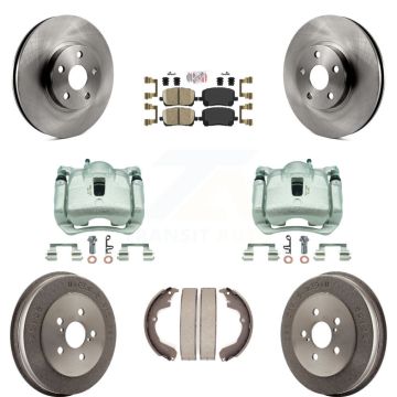 Front Rear Brake Caliper Rotor Drum Ceramic Pad Kit (8Pc) For Toyota Matrix Pontiac Vibe KC8-101586N