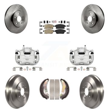 Front Rear Brake Caliper Rotors Drum Ceramic Pads Kit (8Pc) For 2013-2017 Chevrolet Trax KC8-101597N