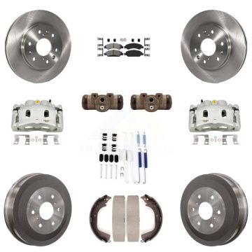 Front Rear Brake Caliper Rotor Drum Semi-Metallic Pad Shoe Cylinder & Kit (11Pc) For GMC KC8-101685N