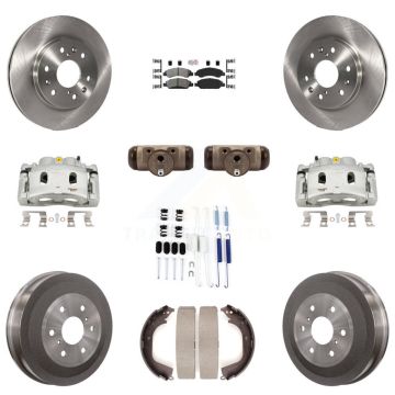 Front Rear Brake Caliper Rotor Drum Semi-Metallic Pad Shoe Cylinder & Kit (11Pc) For GMC KC8-101688N