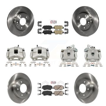 Front Rear Brake Caliper Rotor Ceramic Pad Kit (10Pc) For 2017-2020 Hyundai Elantra 2.0L KC8-101749N