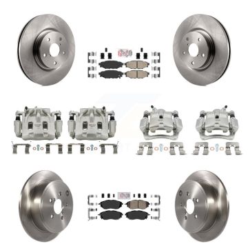 Front Rear Disc Brake Caliper Rotors And Ceramic Pads Kit (10Pc) For Subaru WRX KC8-101751N