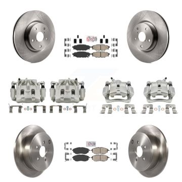 Front Rear Disc Brake Caliper Rotors And Ceramic Pads Kit (10Pc) For Subaru WRX KC8-101752N
