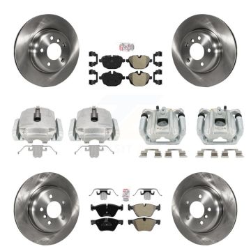 Front Rear Disc Brake Caliper Rotor And Semi-Metallic Pad Kit (10Pc) For BMW 528i xDrive KC8-101755N