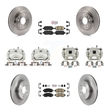 Front Rear Disc Brake Caliper Rotors And Ceramic Pads Kit (10Pc) For Nissan LEAF KC8-101756N