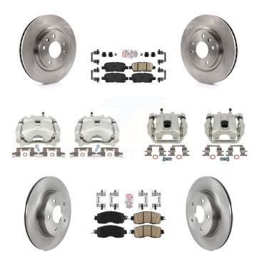 Front Rear Disc Brake Caliper Rotors And Ceramic Pads Kit (10Pc) For Nissan LEAF KC8-101759N