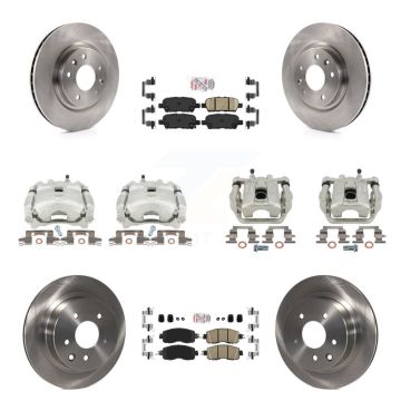 Front Rear Disc Brake Caliper Rotors And Ceramic Pads Kit (10Pc) For Nissan LEAF KC8-101760N