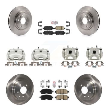 Front Rear Disc Brake Caliper Rotors And Ceramic Pads Kit (10Pc) For Nissan LEAF KC8-101761N