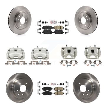 Front Rear Disc Brake Caliper Rotors And Ceramic Pads Kit (10Pc) For Nissan LEAF KC8-101762N