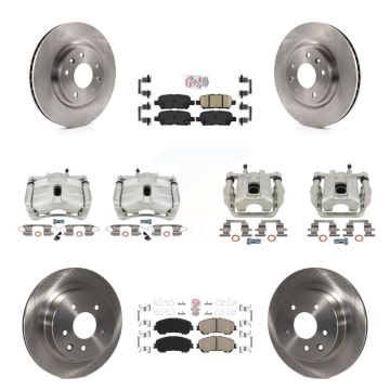 Front Rear Disc Brake Caliper Rotors And Ceramic Pads Kit (10Pc) For Nissan Rogue Sport KC8-101766N
