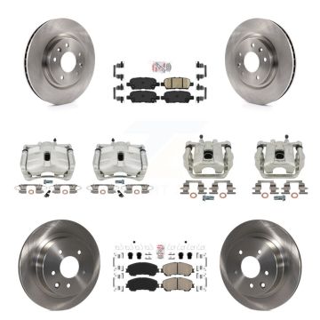 Front Rear Disc Brake Caliper Rotors And Ceramic Pads Kit (10Pc) For Nissan Rogue Sport KC8-101767N