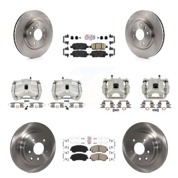 Front Rear Disc Brake Caliper Rotors And Ceramic Pads Kit (10Pc) For Nissan Rogue Sport KC8-101768N