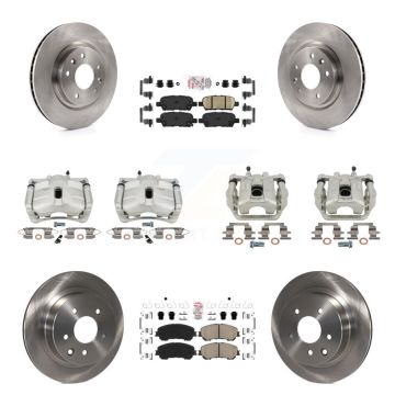 Front Rear Disc Brake Caliper Rotors And Ceramic Pads Kit (10Pc) For Nissan Rogue Sport KC8-101769N
