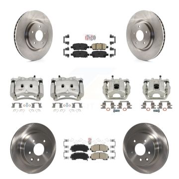 Front Rear Disc Brake Caliper Rotors And Ceramic Pads Kit (10Pc) For Nissan Rogue KC8-101771N