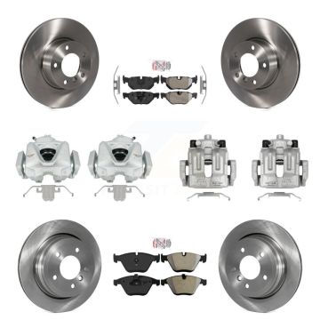 Front Rear Brake Caliper Rotor Semi-Metallic Pad Kit (10Pc) For BMW 328i xDrive X1 328xi KC8-101779N