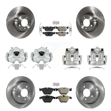 Front Rear Disc Brake Caliper Rotors And Semi-Metallic Pads Kit (10Pc) For BMW 328i KC8-101784N