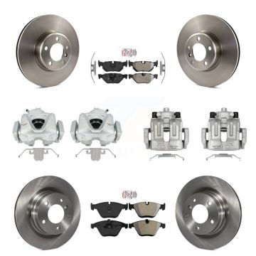 Front Rear Brake Caliper Rotor Semi-Metallic Pad Kit (10Pc) For BMW 328i Coupe with 3.0L KC8-101787N