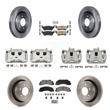 Front Rear Disc Brake Caliper Rotors And Ceramic Pads Kit (10Pc) For Ford F-150 KC8-101790N