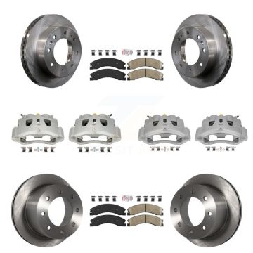 Front Rear Brake Caliper Rotor & Ceramic Pad Kit (10Pc) For GMC Sierra 3500 HD Chevrolet KC8-101799N