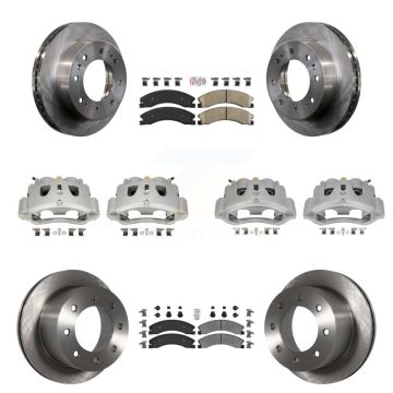 Front Rear Disc Brake Caliper Rotors & Ameribrakes Pad Kit (10Pc) For GMC Sierra 3500 HD KC8-101800N