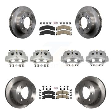 Front Rear Brake Caliper Rotor & Ceramic Pad Kit (10Pc) For GMC Sierra 3500 HD Chevrolet KC8-101801N
