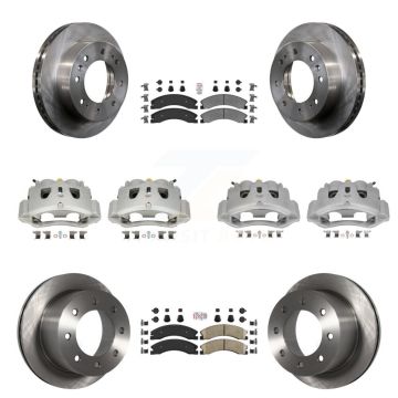Front Rear Disc Brake Caliper Rotors & Ameribrakes Pad Kit (10Pc) For GMC Sierra 3500 HD KC8-101804N