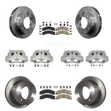 Front Rear Brake Caliper Rotor & Ceramic Pad Kit (10Pc) For GMC Sierra 3500 HD Chevrolet KC8-101805N
