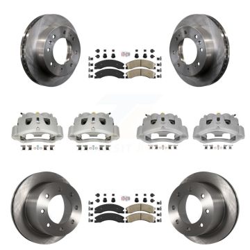 Front Rear Brake Caliper Rotor & Ceramic Pad Kit (10Pc) For GMC Sierra 3500 HD Chevrolet KC8-101807N