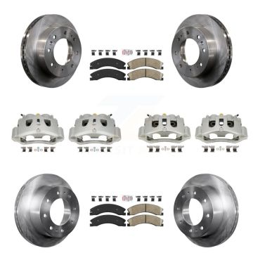 Front Rear Brake Caliper Rotor & Ceramic Pad Kit (10Pc) For GMC Chevrolet Sierra 2500 HD KC8-101808N