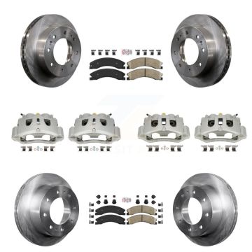 Front Rear Brake Caliper Rotor & Ceramic Pad Kit (10Pc) For GMC Chevrolet Sierra 2500 HD KC8-101810N