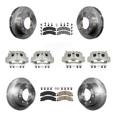 Front Rear Brake Caliper Rotors Ameribrakes Pad Kit (10Pc) For GMC Chevrolet Sierra 2500 KC8-101811N