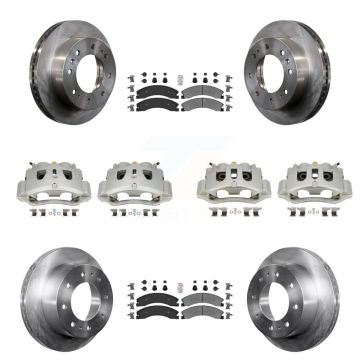 Front Rear Brake Caliper Rotors Semi-Metallic Pad Kit (10Pc) For GMC Chevrolet Sierra HD KC8-101812N