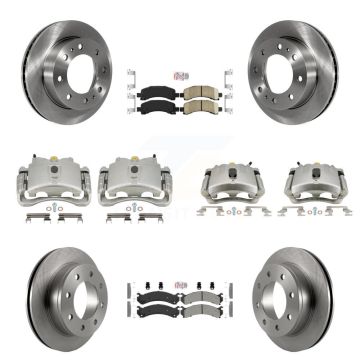 Front Rear Brake Caliper Rotor Ameribrakes Pad Kit (10Pc) For Chevrolet Express 2500 GMC KC8-101817N