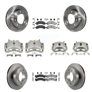 Front Rear Brake Caliper Rotor & Semi-Metallic Pad Kit (10Pc) For Chevrolet Express 2500 KC8-101820N