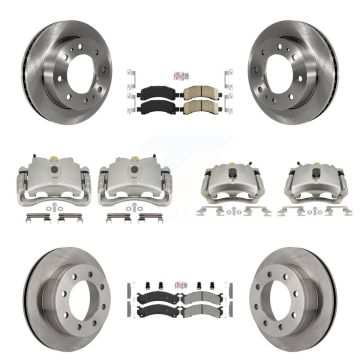 Front Rear Brake Caliper Rotors Ameribrakes Pad Kit (10Pc) For GMC Savana 2500 Chevrolet KC8-101823N