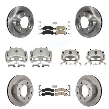 Front Rear Disc Brake Caliper Rotor Ceramic Pad Kit (10Pc) For GMC Savana 2500 Chevrolet KC8-101824N