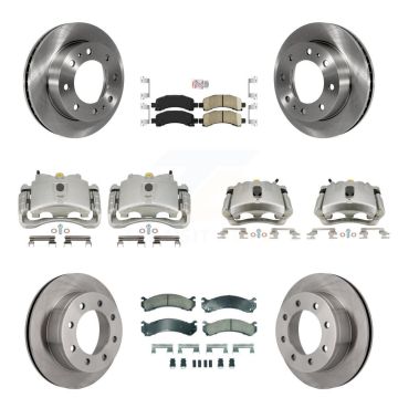 Front Rear Disc Brake Caliper Rotor Ceramic Pad Kit (10Pc) For GMC Savana 2500 Chevrolet KC8-101825N