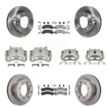 Front Rear Brake Caliper Rotors Semi-Metallic Pad Kit (10Pc) For GMC Savana 2500 Express KC8-101826N