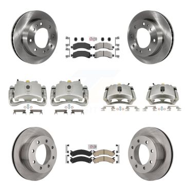 Front Rear Brake Caliper Rotors Ameribrakes Pad Kit (10Pc) For GMC Savana 2500 Chevrolet KC8-101827N