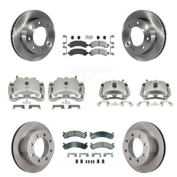 Front Rear Brake Caliper Rotors Ameribrakes Pad Kit (10Pc) For GMC Savana 2500 Chevrolet KC8-101828N
