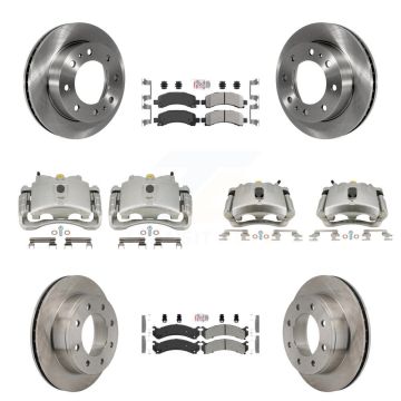 Front Rear Brake Caliper Rotor & Semi-Metallic Pad Kit (10Pc) For Chevrolet Express 2500 KC8-101832N
