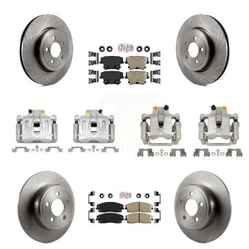 Front Rear Disc Brake Caliper Rotors And Ceramic Pads Kit (10Pc) For Dodge Charger KC8-101847N