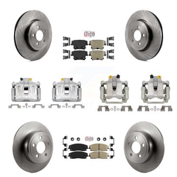 Front Rear Disc Brake Caliper Rotors And Ceramic Pads Kit (10Pc) For Dodge Charger KC8-101849N
