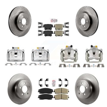 Front Rear Disc Brake Caliper Rotors And Ceramic Pads Kit (10Pc) For Dodge Charger KC8-101850N