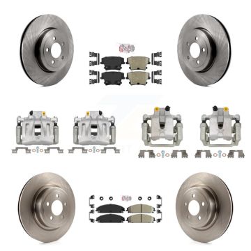 Front Rear Disc Brake Caliper Rotor & Ceramic Pad Kit (10Pc) For 2011 Dodge Charger 3.6L KC8-101858N