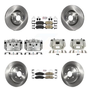 Front Rear Disc Brake Caliper Rotors And Ceramic Pads Kit (10Pc) For Acura MDX ZDX KC8-101862N