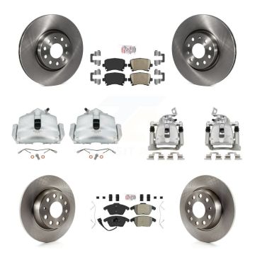 Front Rear Brake Caliper Rotors Ameribrakes Pad Kit (10Pc) For 08 Volkswagen Passat 2.0L KC8-101886N